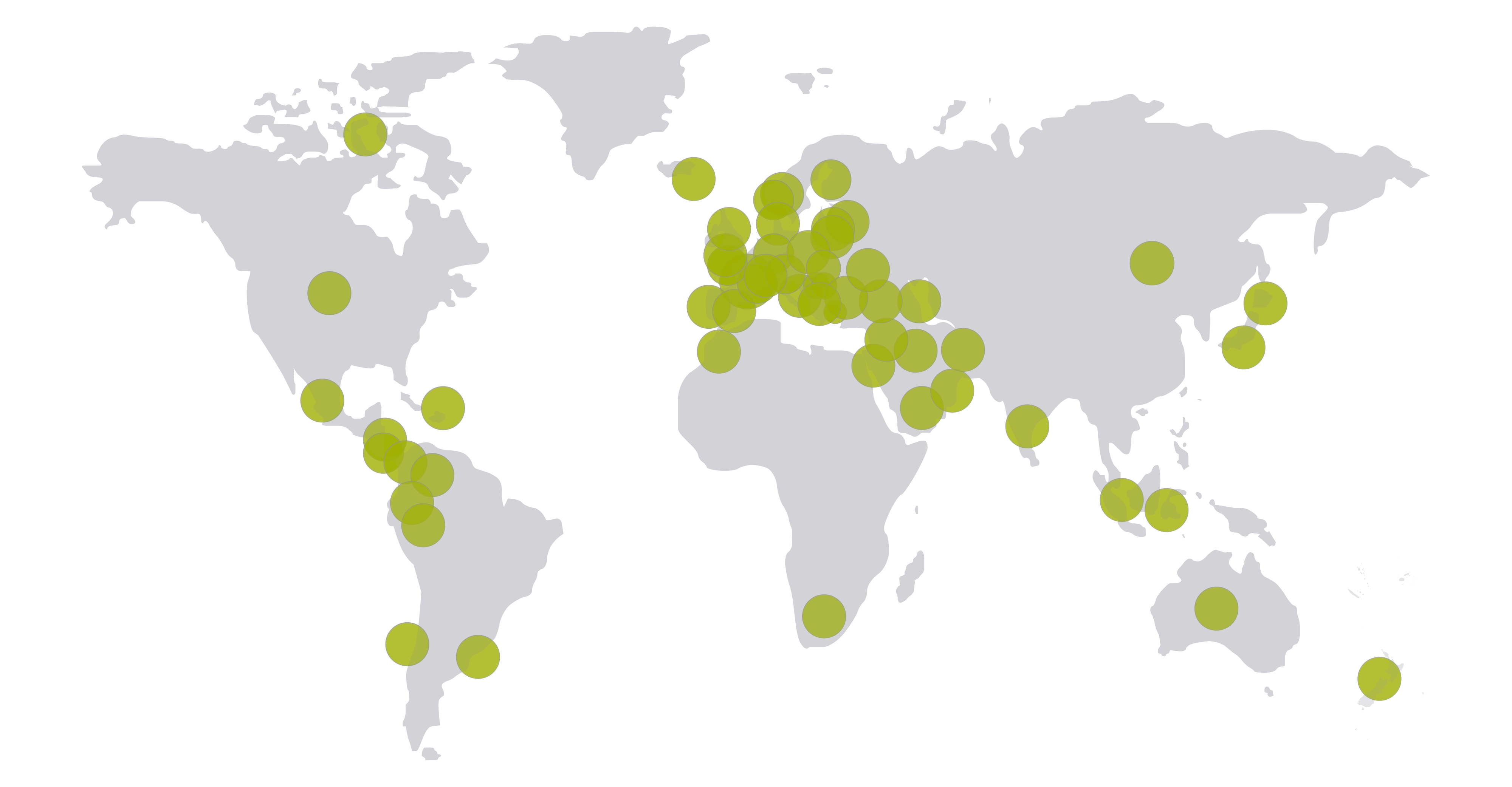 Map with active countries for Bekina Boots