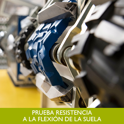 prueba resistencia  a la flexión de la suela